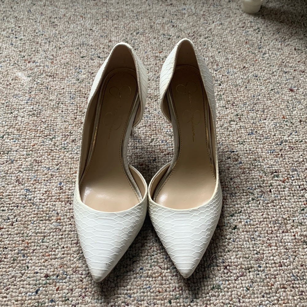 White Jessica Simpson Heels